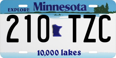 MN license plate 210TZC