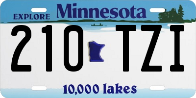 MN license plate 210TZI