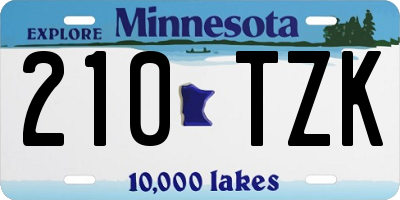 MN license plate 210TZK