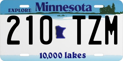 MN license plate 210TZM