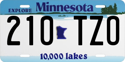 MN license plate 210TZO