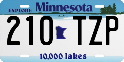 MN license plate 210TZP
