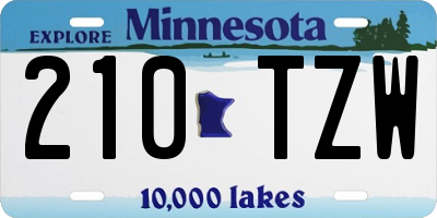 MN license plate 210TZW