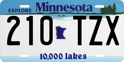 MN license plate 210TZX