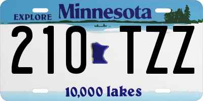 MN license plate 210TZZ