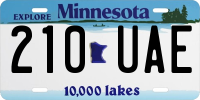 MN license plate 210UAE