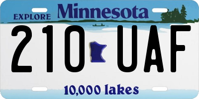 MN license plate 210UAF