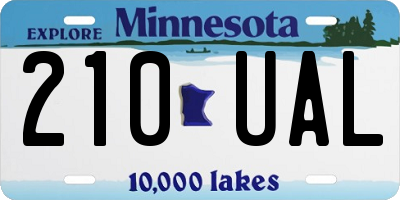 MN license plate 210UAL