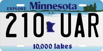 MN license plate 210UAR