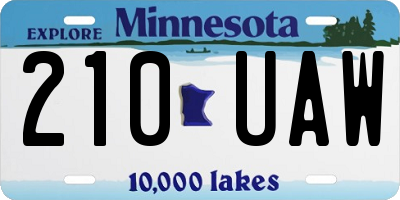 MN license plate 210UAW