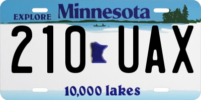 MN license plate 210UAX