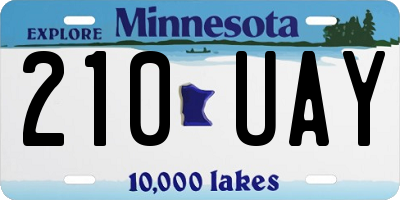 MN license plate 210UAY