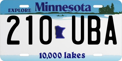MN license plate 210UBA