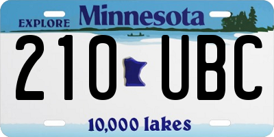 MN license plate 210UBC