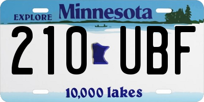 MN license plate 210UBF