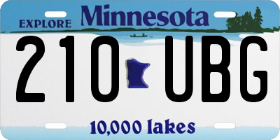 MN license plate 210UBG