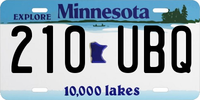 MN license plate 210UBQ