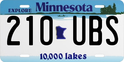 MN license plate 210UBS