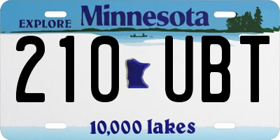 MN license plate 210UBT
