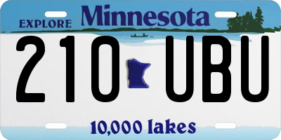 MN license plate 210UBU
