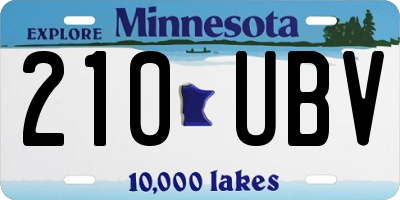 MN license plate 210UBV