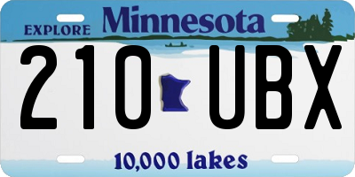 MN license plate 210UBX