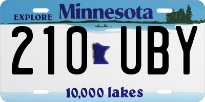 MN license plate 210UBY