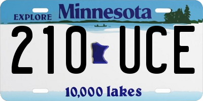 MN license plate 210UCE