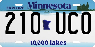 MN license plate 210UCO