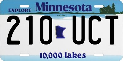 MN license plate 210UCT