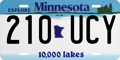 MN license plate 210UCY