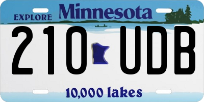 MN license plate 210UDB