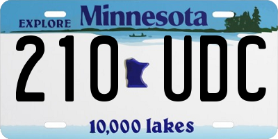 MN license plate 210UDC