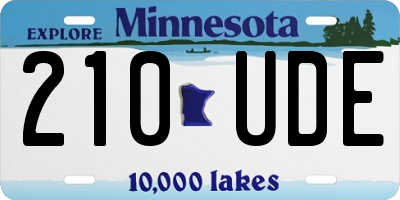 MN license plate 210UDE