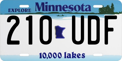 MN license plate 210UDF