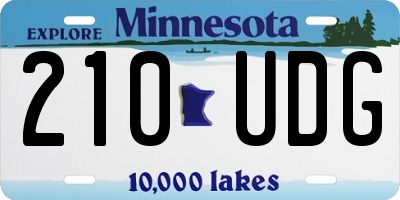 MN license plate 210UDG