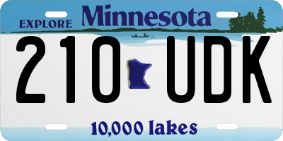 MN license plate 210UDK