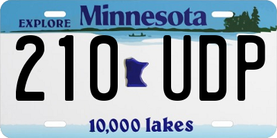 MN license plate 210UDP