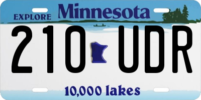 MN license plate 210UDR