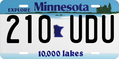 MN license plate 210UDU