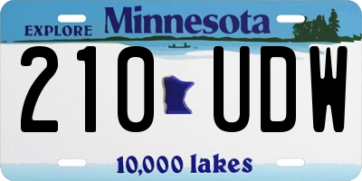 MN license plate 210UDW