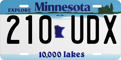 MN license plate 210UDX