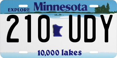 MN license plate 210UDY