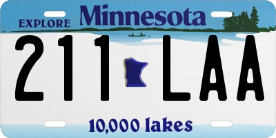 MN license plate 211LAA