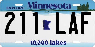 MN license plate 211LAF