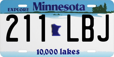 MN license plate 211LBJ