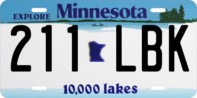 MN license plate 211LBK