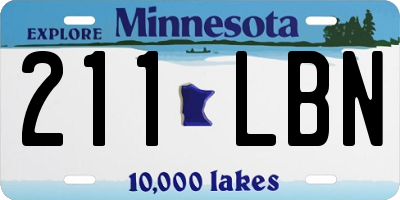 MN license plate 211LBN