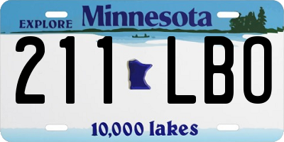 MN license plate 211LBO