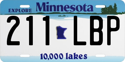 MN license plate 211LBP
